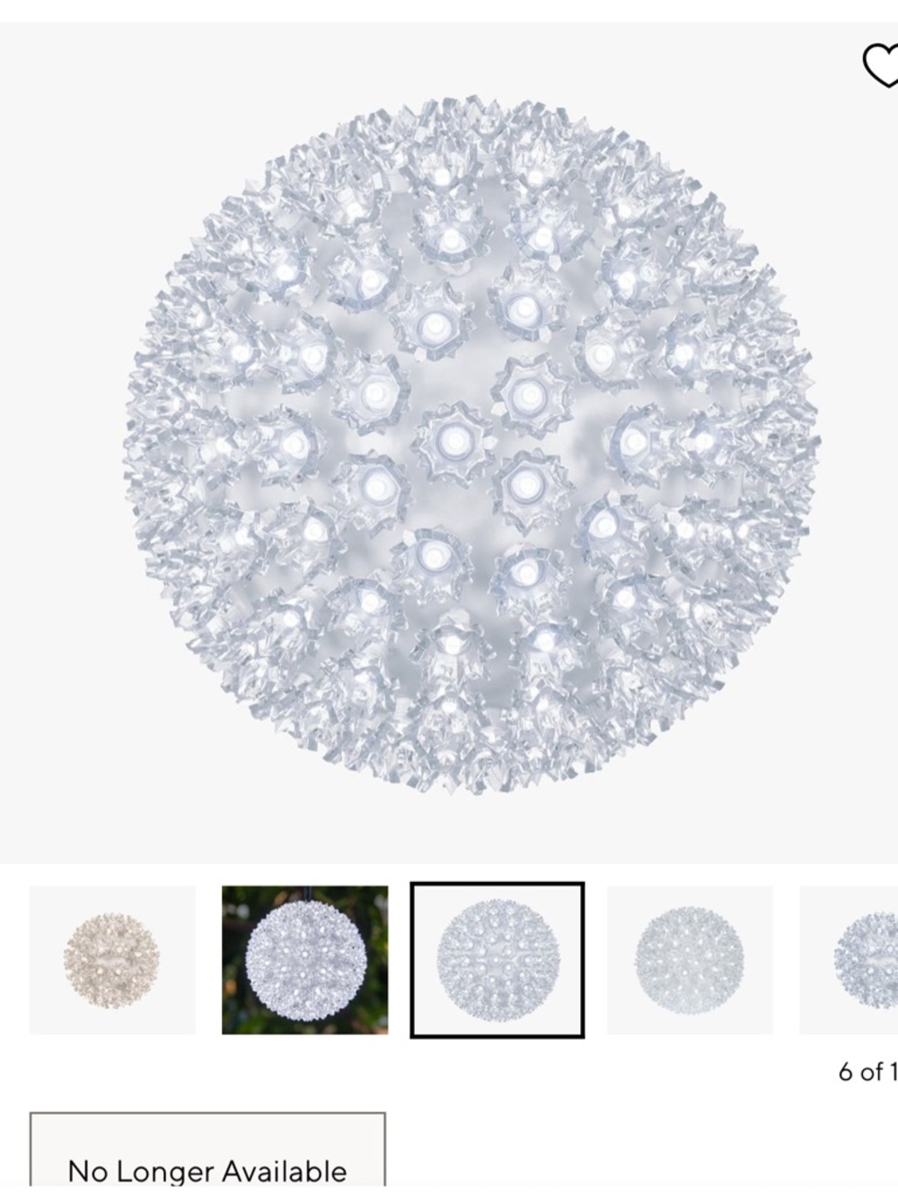 Pottery Barn White LED Starlight Globe